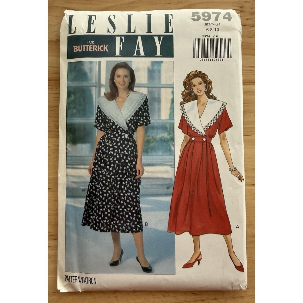 Butterick‎ Leslie Faye Pattern 5974 Dress w Triple Collar Size 6-10 UC FF
